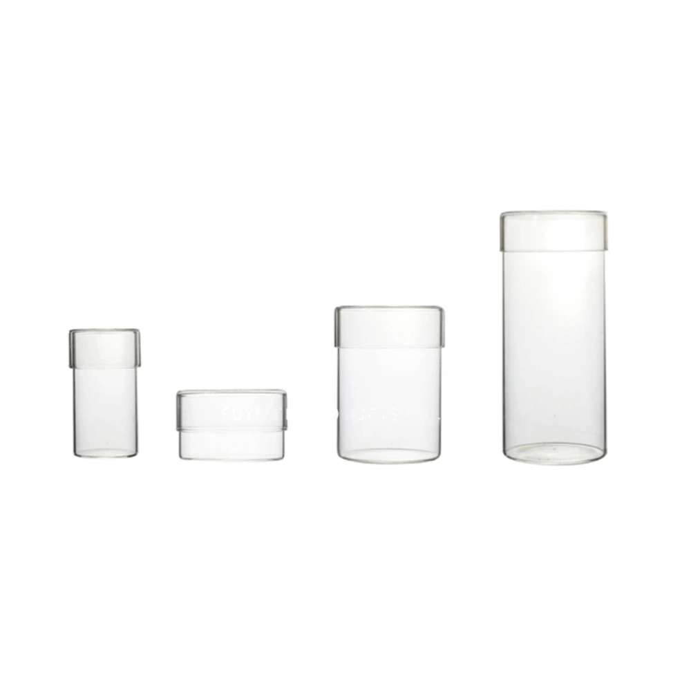 4pcs Glass Storage Jar Food Storage Container Clear Glass Bottle Empty Storage Can for Loose Tea Coffee Bean Sugar Salt