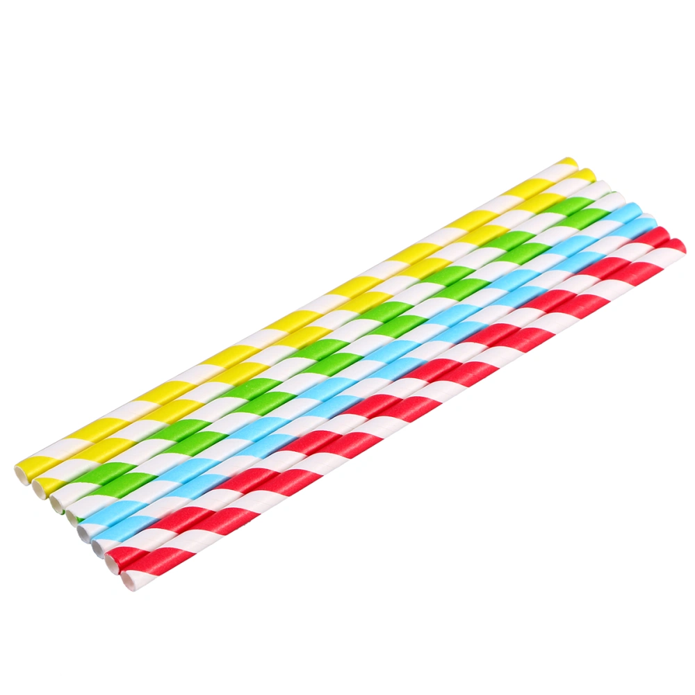 100pcs Multicolor Eco-friendly Paper Straw Assorted Rainbow Colors Drinking Straw for Wedding Birthday Party (Red & Yellow & Blue & Green)