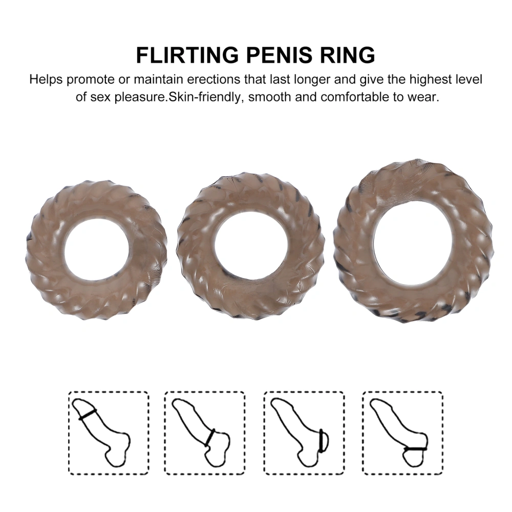 3pcs 3D Spiral Penis Ring Penis Sex Toys Men Delay Time Ejaculation Cocks Ring