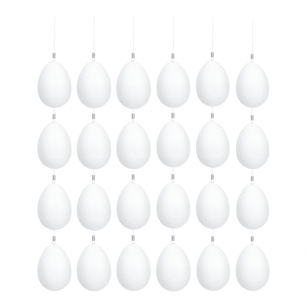 24pcs Easter Egg Decors Easter Party DIY Hand-painted Eggs Pendent Hanging Decor