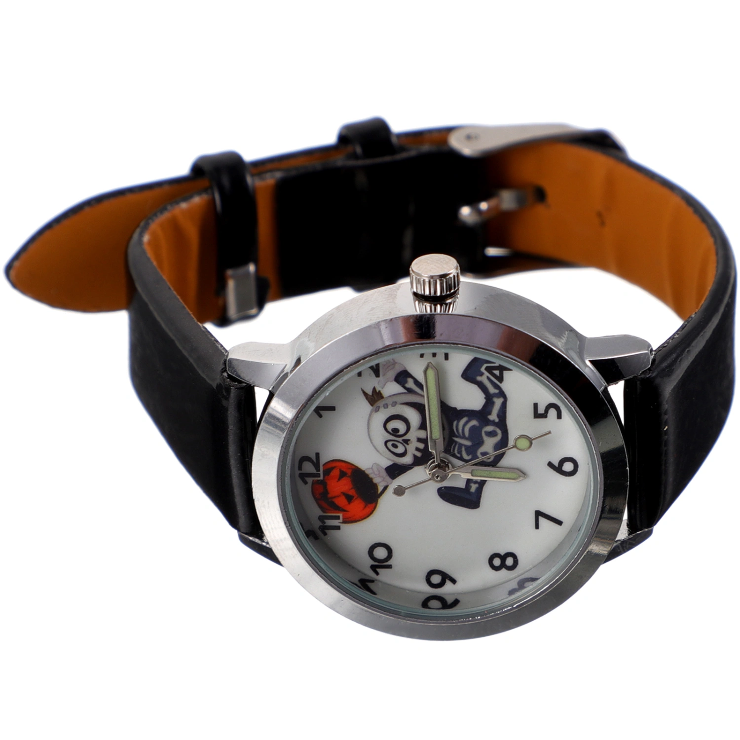 1pc Skull Watch Halloween Supply Skeleton Pattern Watch Large Dial Watch