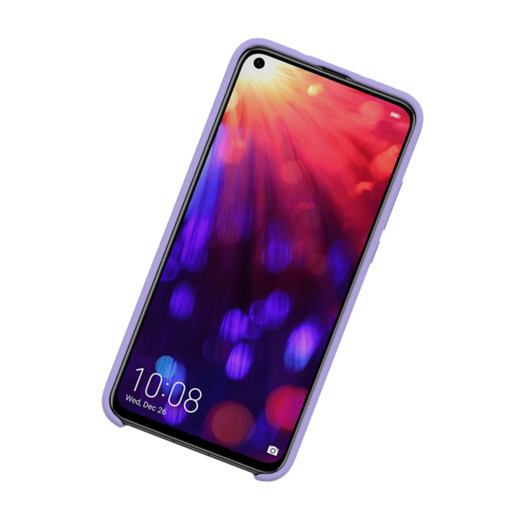 Solid Silicone Phone Case Premium Scrub Craft Anti-scratch Full-covered Phone Cover Mobile Shell for Huawei Honor View 20 (Purple)