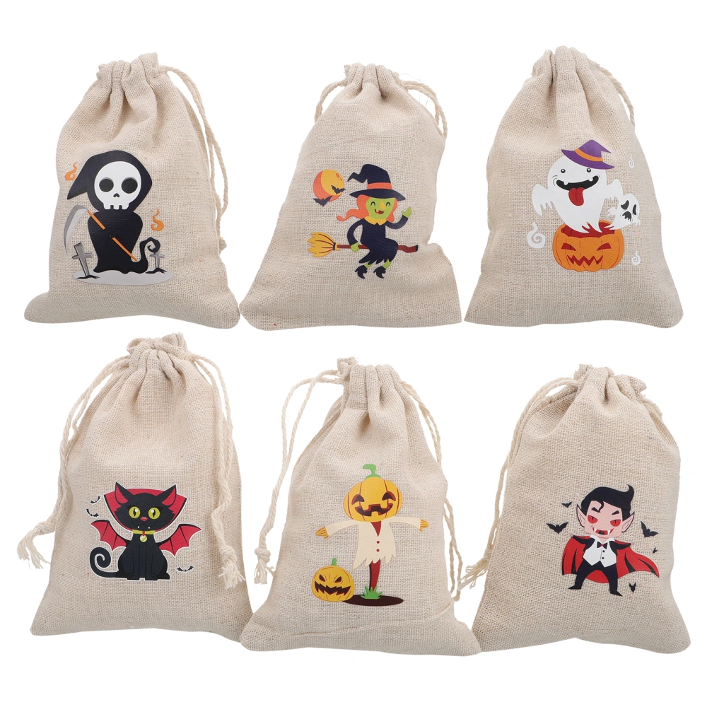 10 Pcs Halloween Drawstring Bags Candy Storage Pouches Gift Bags (Mixed Style)