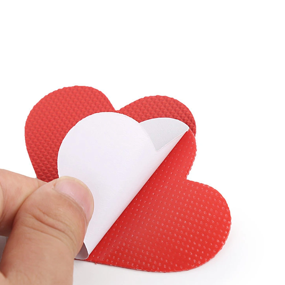 4 Pairs of High Heel Sole Stickers Anti-slip Shoes Protector Love Shaped Sole Patch for Men and Women Red
