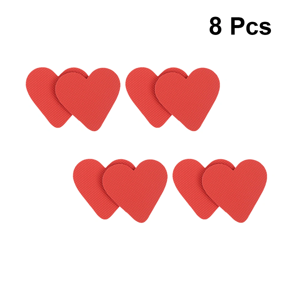 4 Pairs of High Heel Sole Stickers Anti-slip Shoes Protector Love Shaped Sole Patch for Men and Women Red