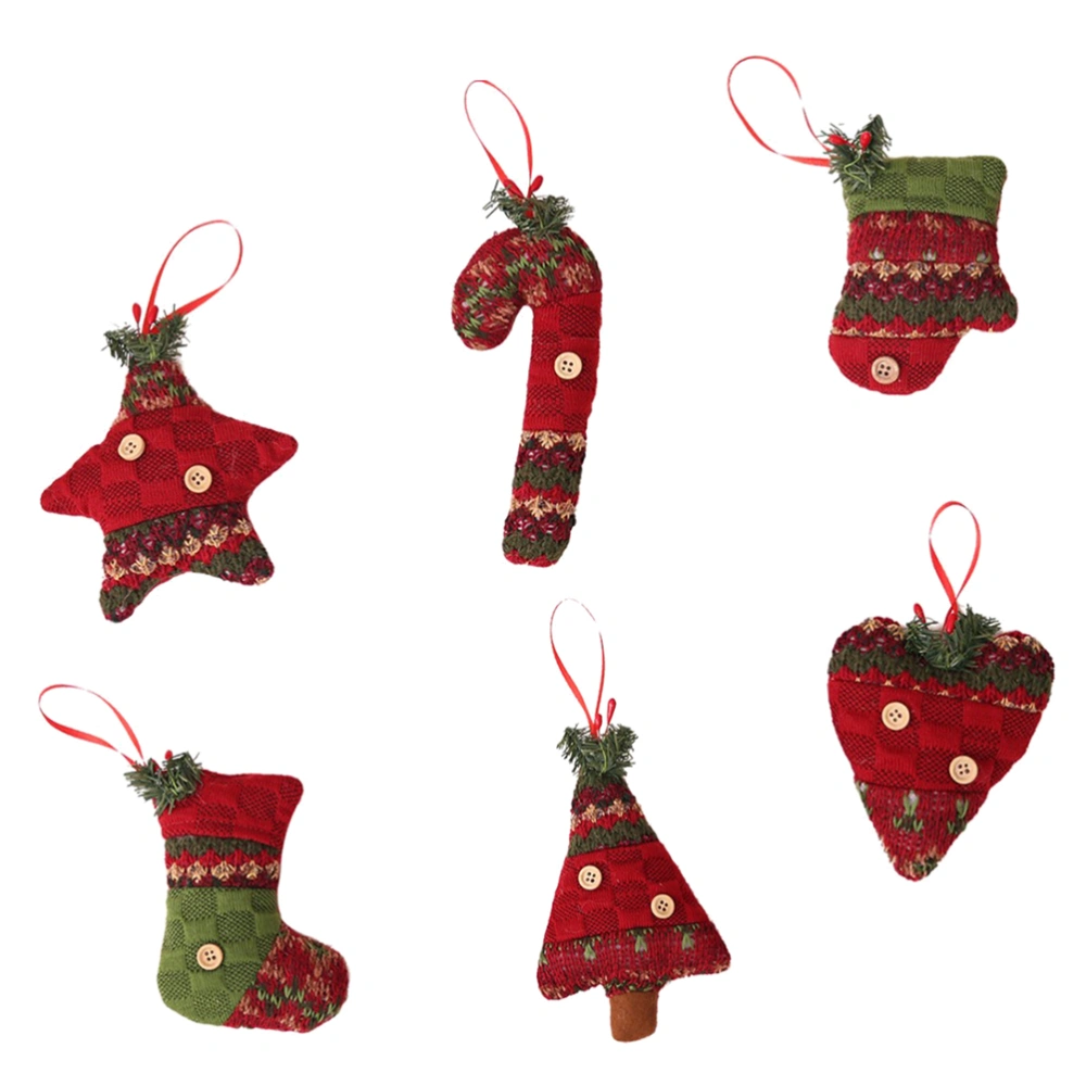 6pcs Christmas Tree Pendant Classic Hanging Decoration Christmas Ornament