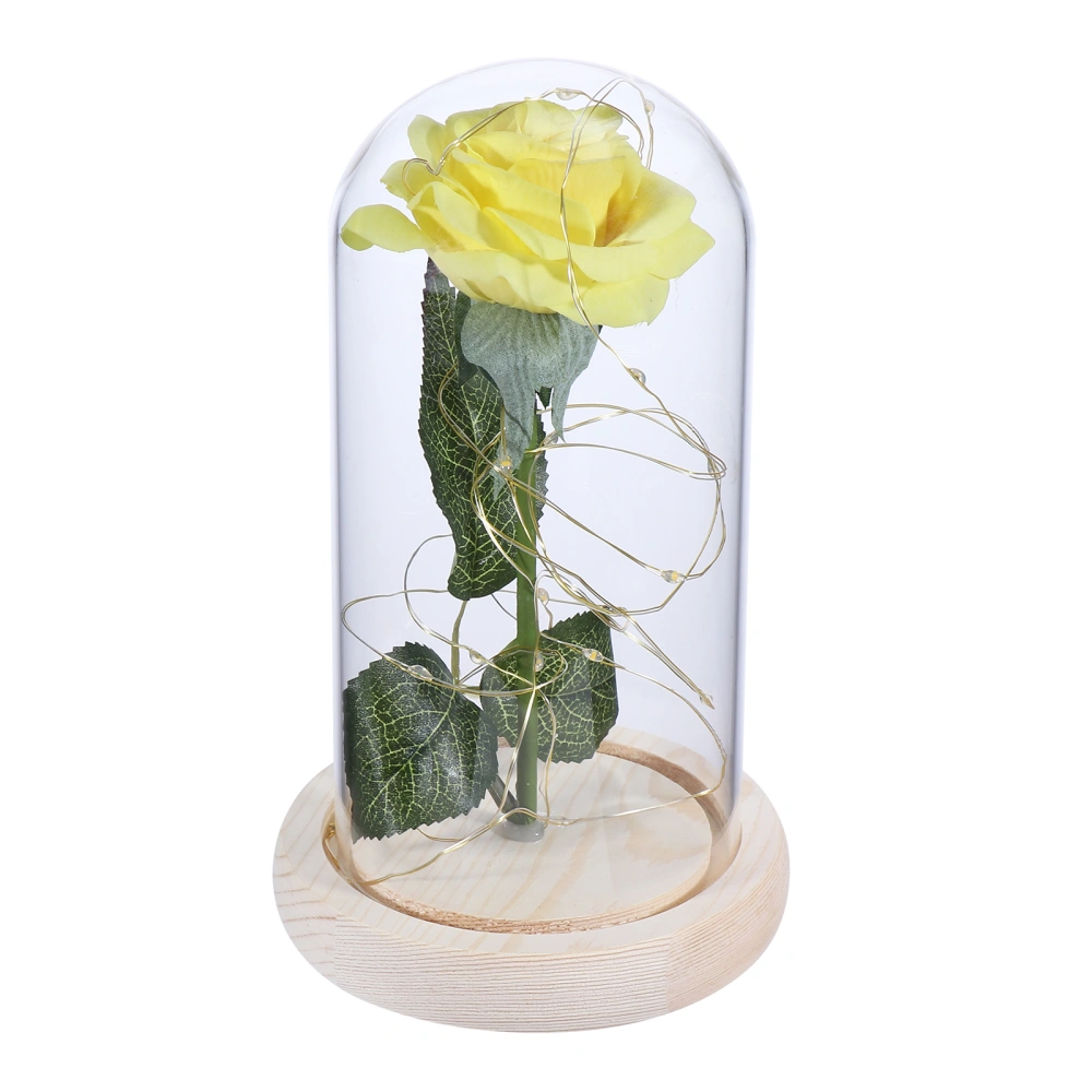 1pc Valentines Gift Home Ornament Immortal Glass Covered Flower Preserved Rose