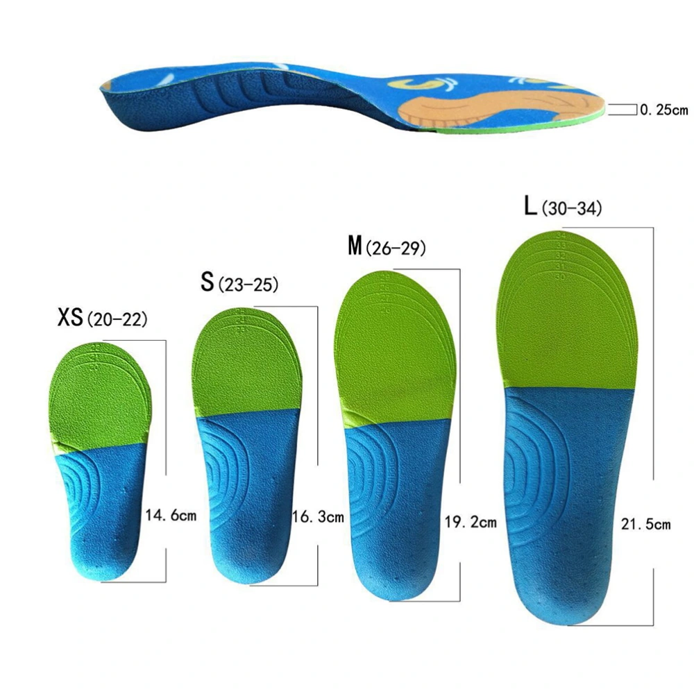 1 Pair Baby Insoles Orthotic Insole Inner Special Heel Pads Arch Correction Insole for Children (Assorted Color Size L 30-34)