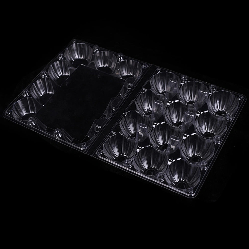 20pcs 12 Grids Portable Egg Tray Transparent Plastic Egg Holder Egg Carrier Packaging Box