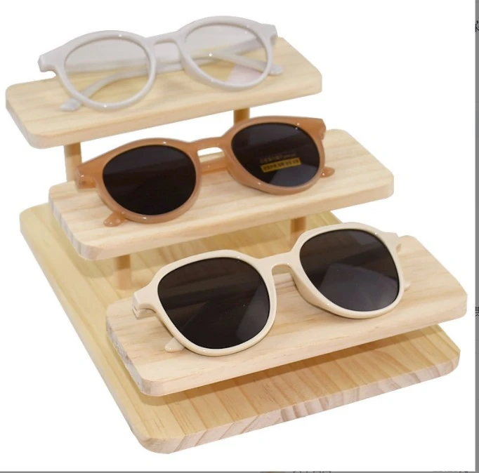 Sunglasses Organizer Stand Eyeglasses Display Rack Sunglass Wooden Action Figure Display Holder