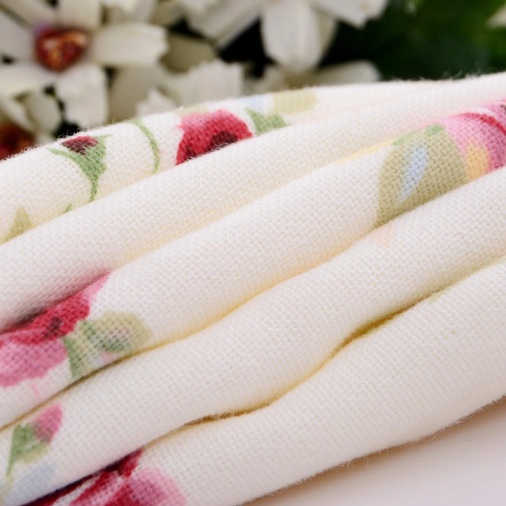 34x34cm Cotton Bath Towel Flower Printing Bathroom Home Hotel Beach Face Towel (Oyster White)