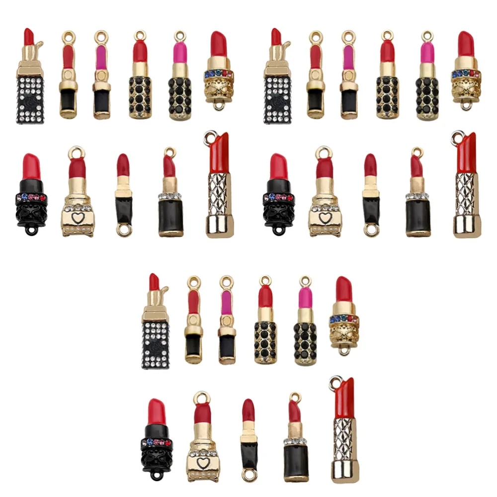 33Pcs Lipstick Shaped Pendant DIY Bracelet Earring Pendant Jewelry Accessories