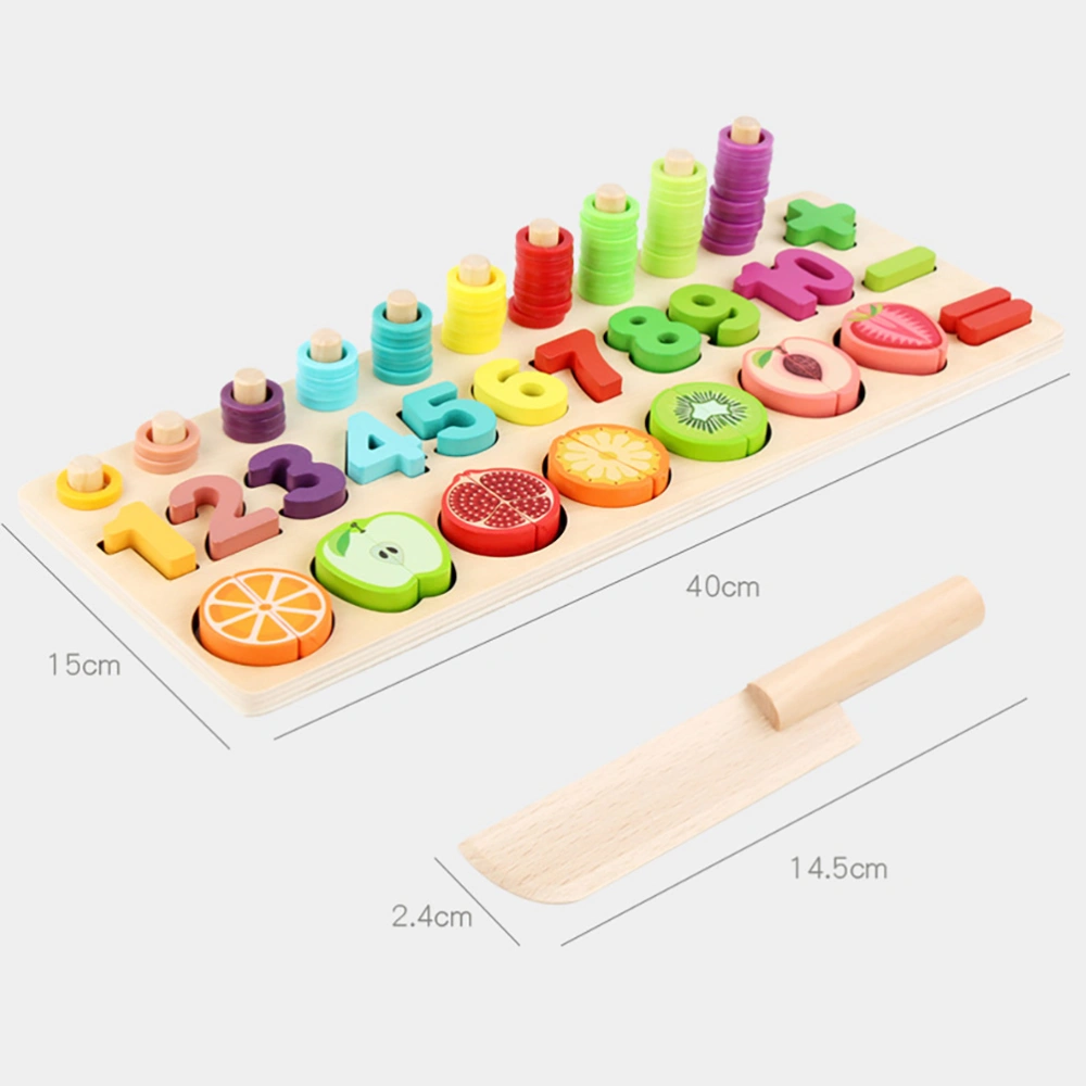 1 set of Wooden Number Puzzle Toy Fruit Matching Toy Educational Plaything