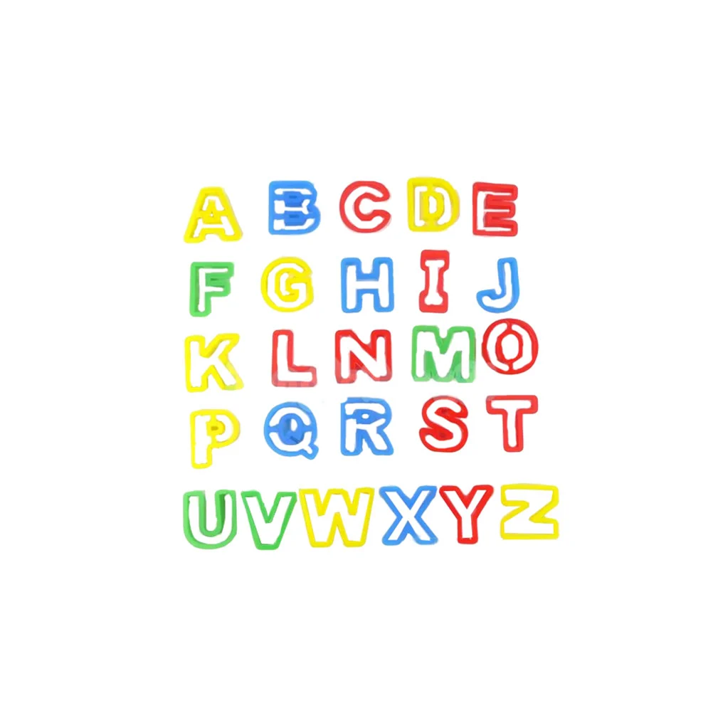 26 Pcs DIY Color Mud Plasticine Mould Set Alphabet Capital Letter Smart Dough Tools Kit for Home Indoor Outdoor Kids Educational Playing Toy