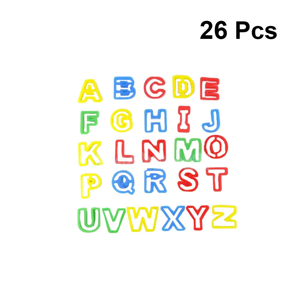 26 Pcs DIY Color Mud Plasticine Mould Set Alphabet Capital Letter Smart Dough Tools Kit for Home Indoor Outdoor Kids Educational Playing Toy