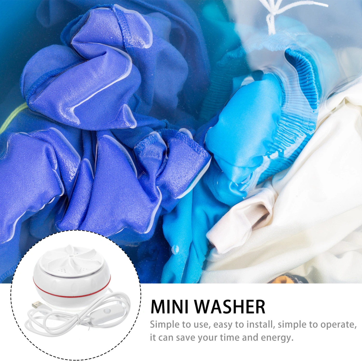 Portable Washing Machine Travel Clothes Washer USB Charging Washing Machine