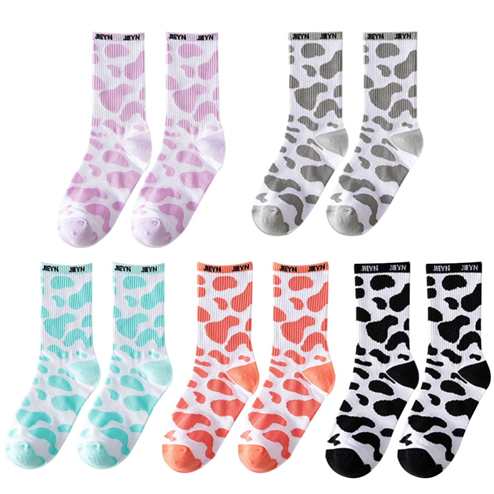 5 Pairs of Warm Cotton Socks Mid-tube Socks Fashion Ladies Socks Daily Socks