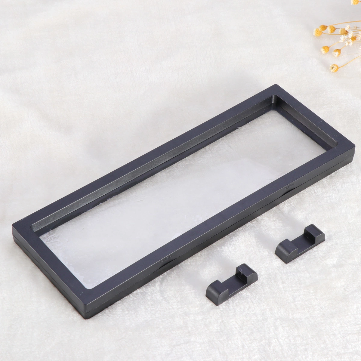3D Floating Frame Shadow Box Display Case Coin Box Jewelry Display Show Case 11x30cm (Black)