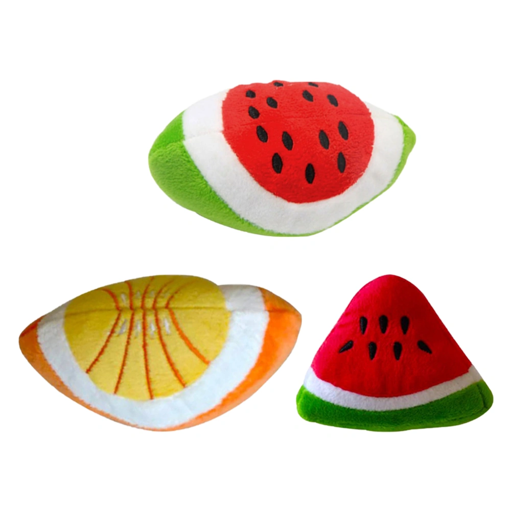 3pcs Dog Plush Fruits Toys Pet Squeaky Playthings Vocalizing Pet Toys Pet Supplies