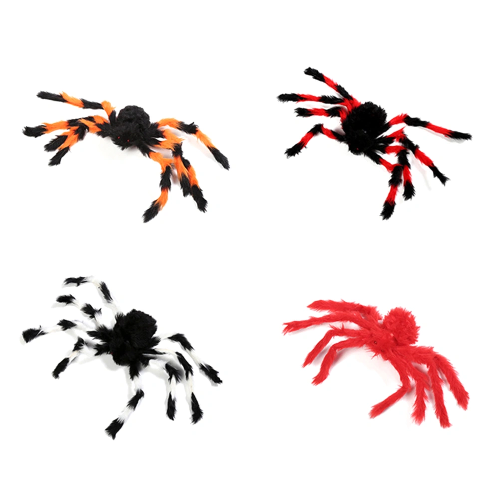 6PCS 60cm Scary Spooky Spider Plush Toy Halloween Party Scary Decoration Haunted House Prop (Mixed Color)