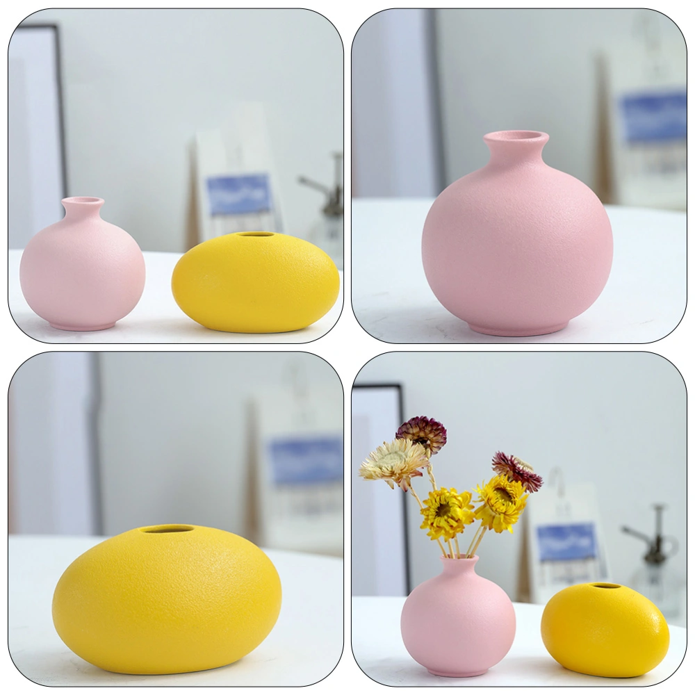 2PCS Ceramic Nordic Style Vases Home Decor Plant Vases Flower Vases Adornment