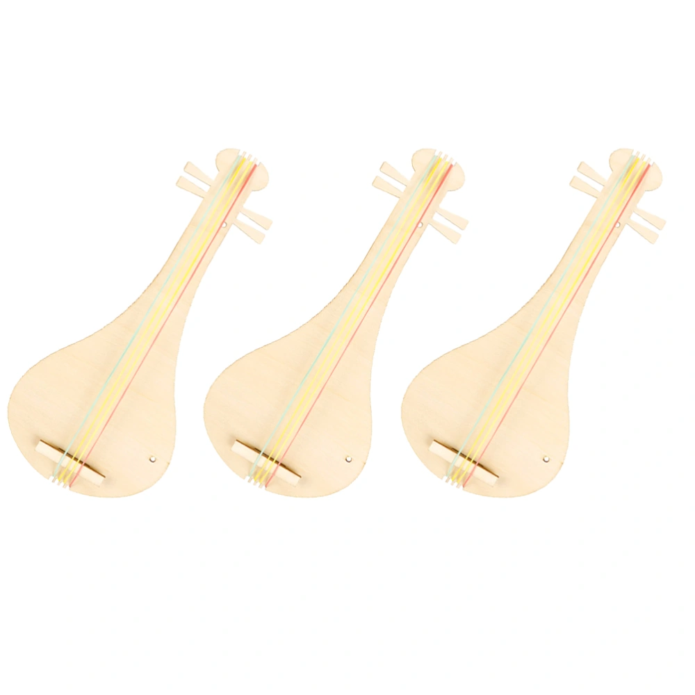 3 Sets DIY Graffiti Lute Pipa Handmade Wood Hand-paint Pipa Musical Instrument