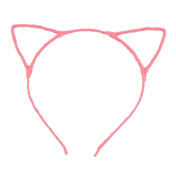 Fancy Dress Costume Party Cat Ears Wired Headband (Light Pink)