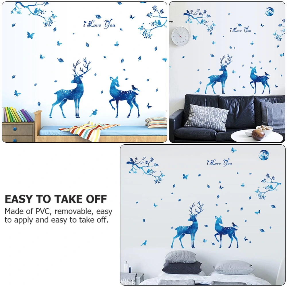 1 Sheet Reindeer Wall Sticker Self-adhesive Wall Decal Wall Art Decoration