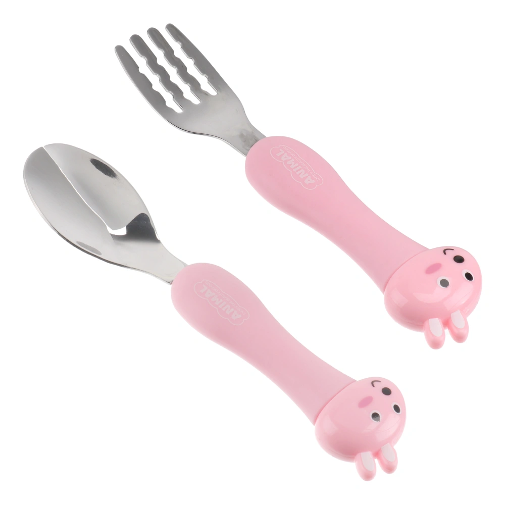 1 Set Animal Spoon Fork Kit Children Stainless Steel Tableware Student Cutlery