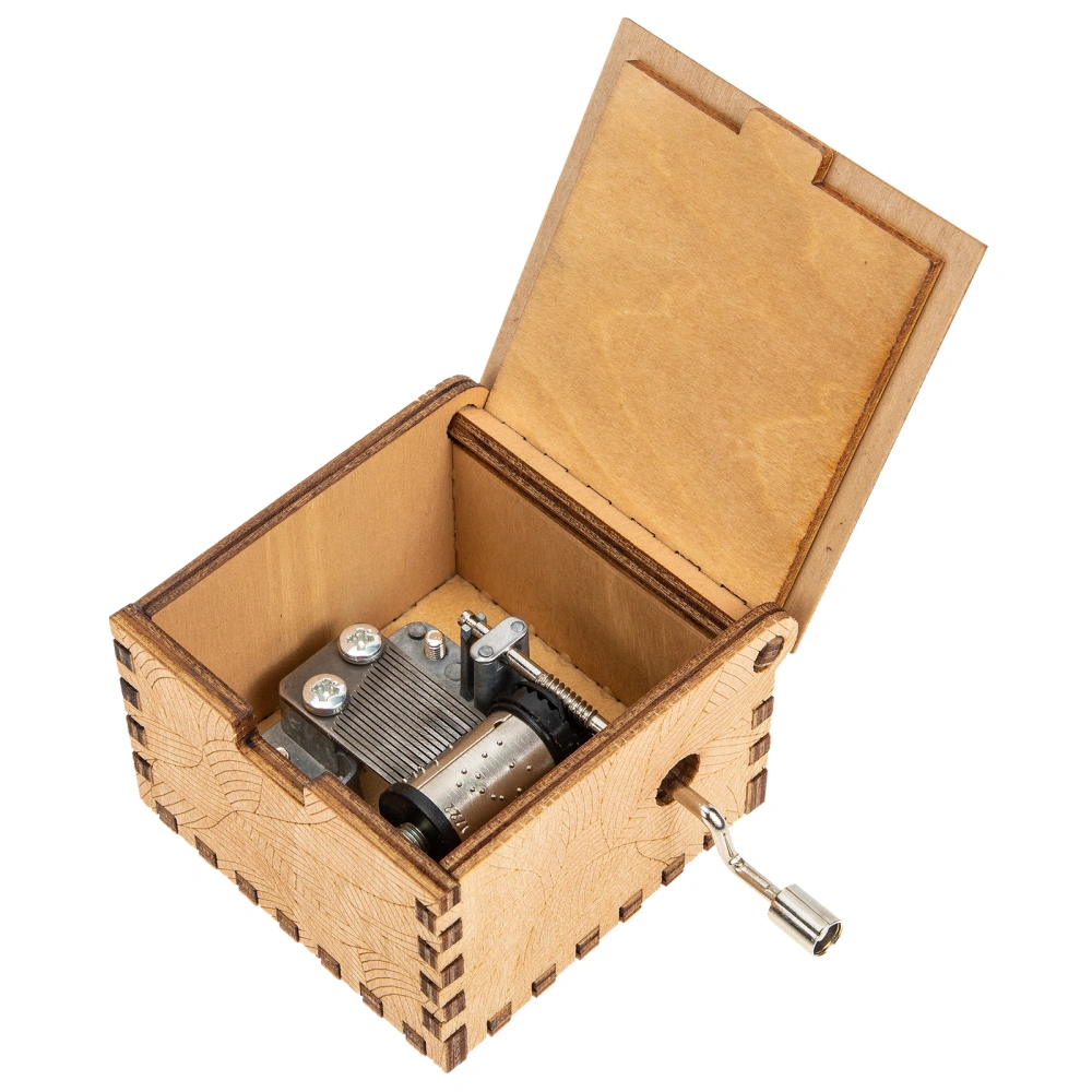 Wooden Hand Crank Music Box Creative Mini Musical Box Retro Desktop Adornment