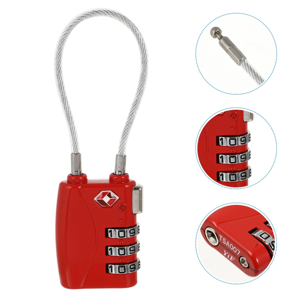 TSA-335 TSA Approved Security Luggage Padlock 3-Digit Combination Password Lock Padlock (Red)