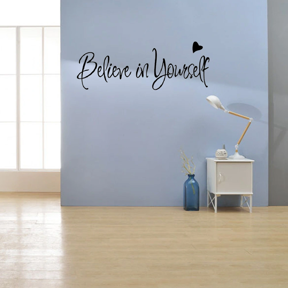 2 Set Believe in Yourself Wall Sticker Chic Lettering Wall Decal Removable DIY Inspirational Quotes Wall Art Decor for Home Bedroom
