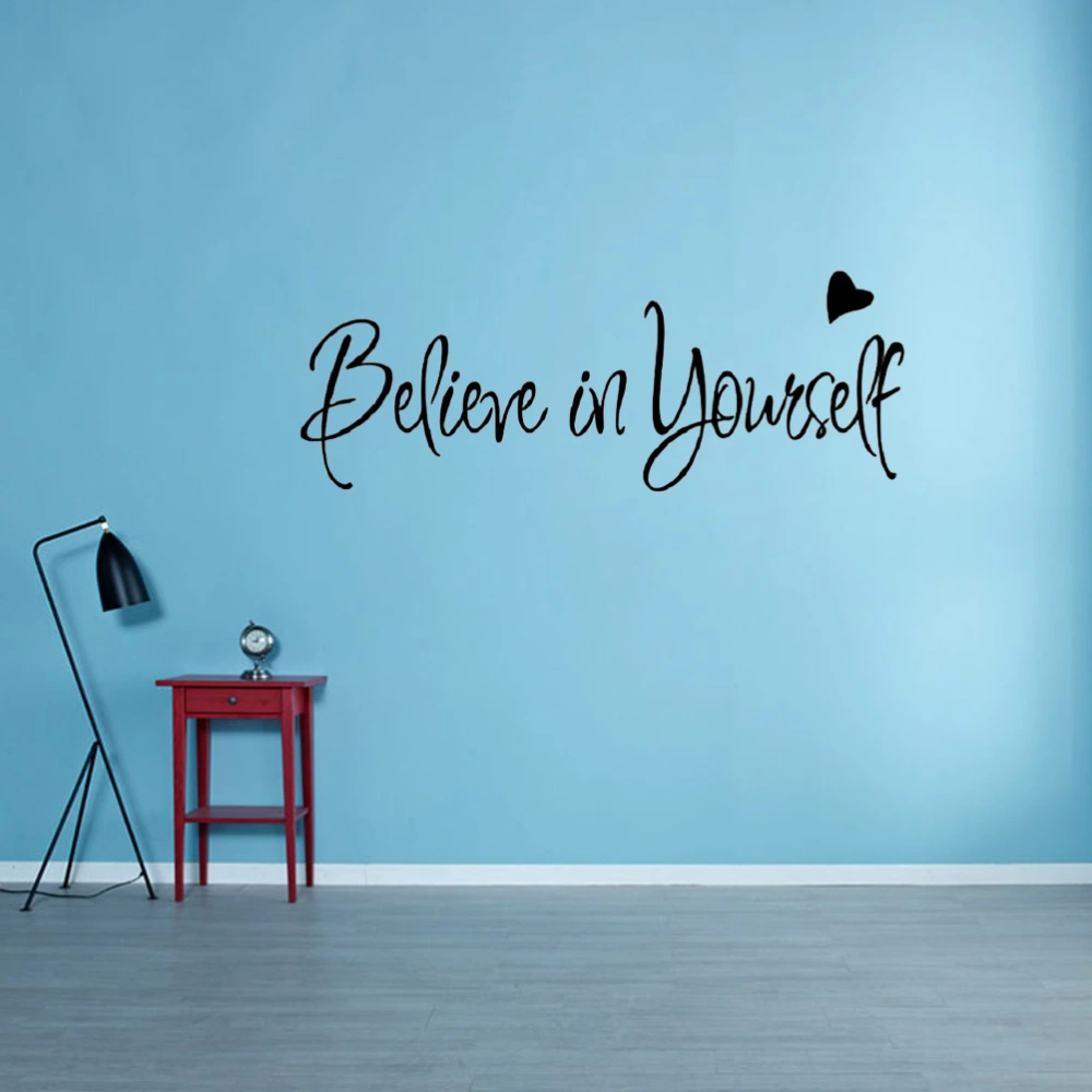 2 Set Believe in Yourself Wall Sticker Chic Lettering Wall Decal Removable DIY Inspirational Quotes Wall Art Decor for Home Bedroom