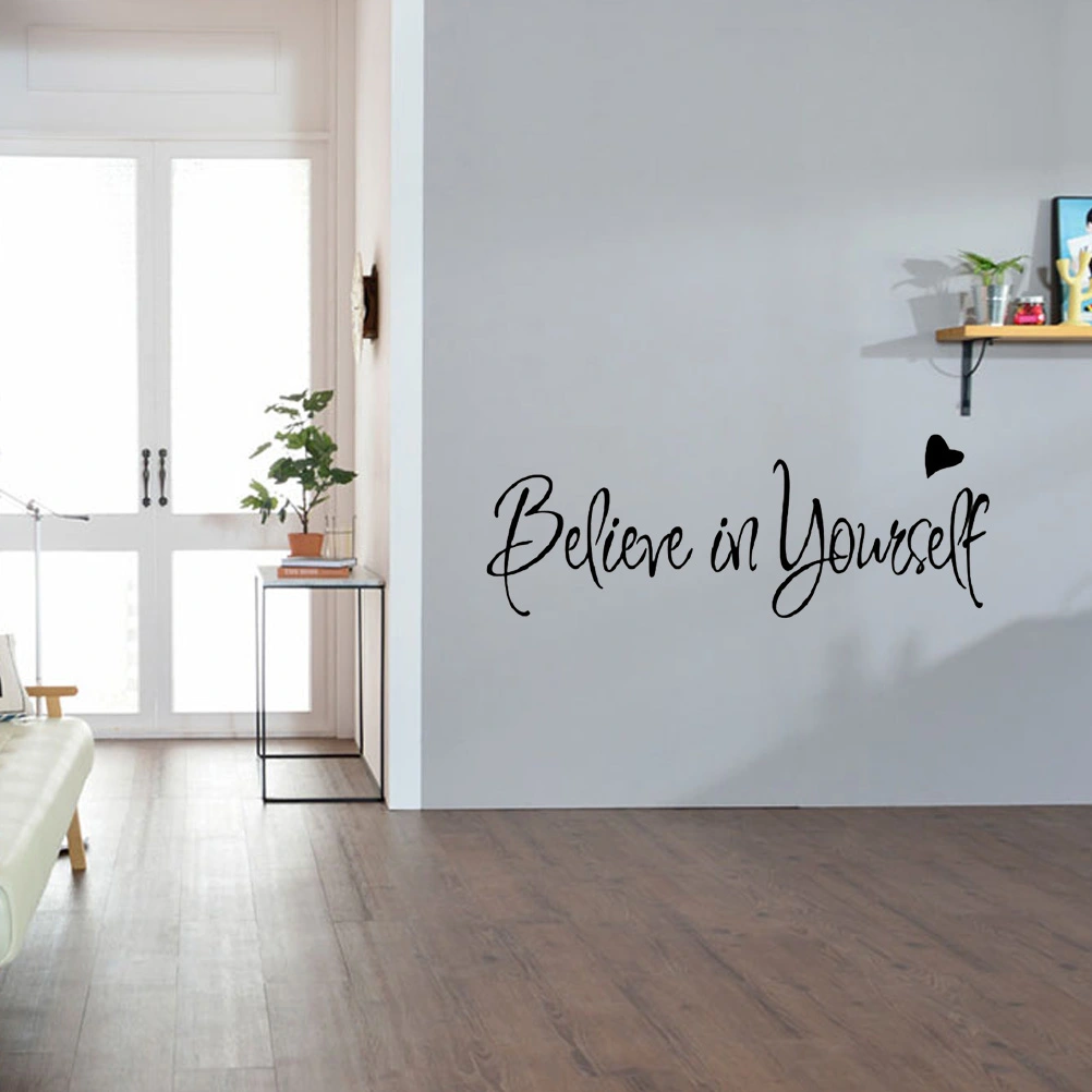 2 Set Believe in Yourself Wall Sticker Chic Lettering Wall Decal Removable DIY Inspirational Quotes Wall Art Decor for Home Bedroom