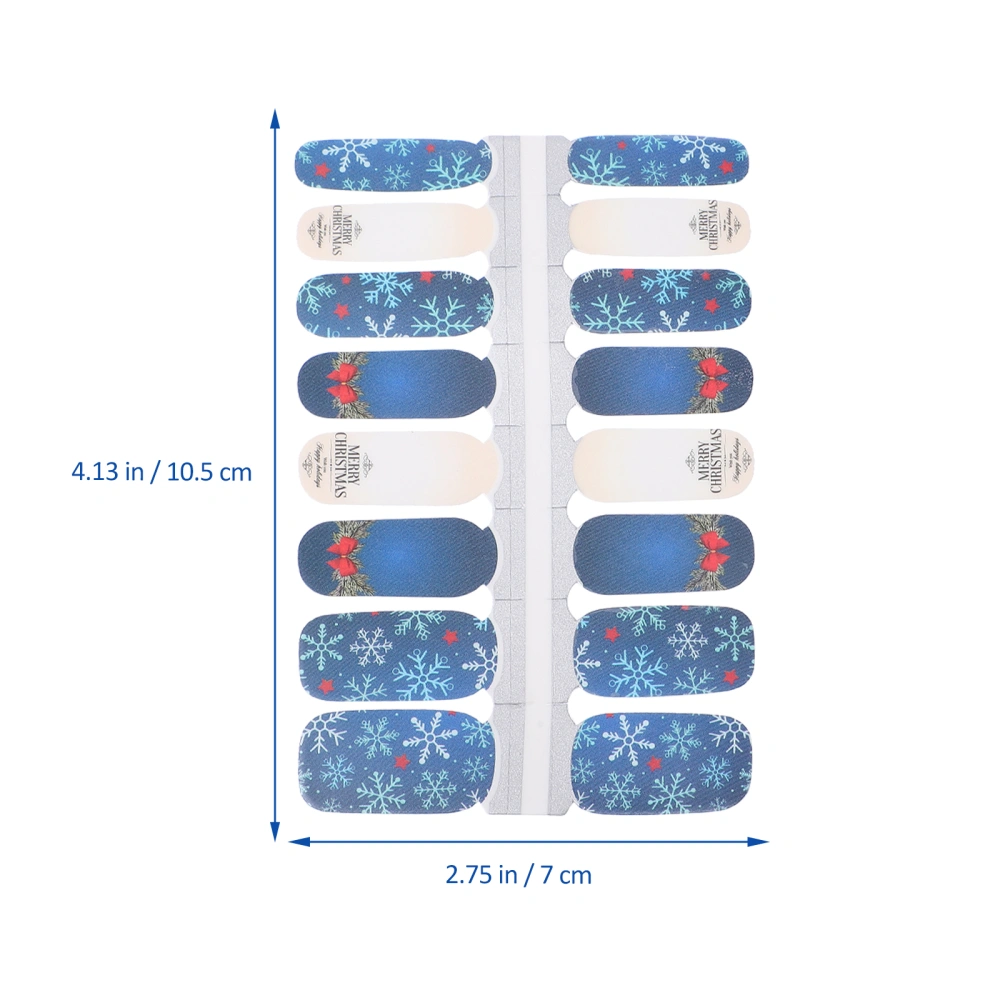 4 Sheets Christmas Full Wraps Nail Polish Stickers Santa Snowflakes Nail Decals