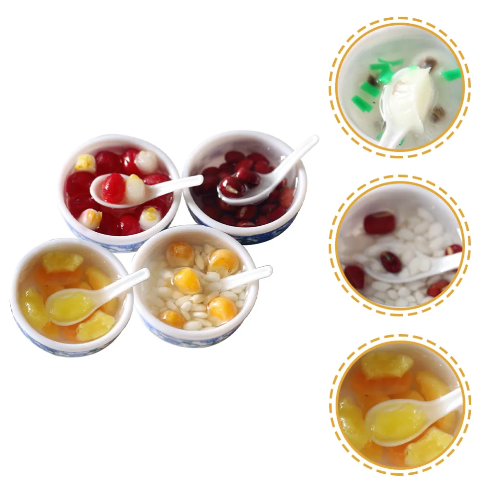 4Pcs Doll House Food Desserts Chinese Characteristics Miniature Foods Doll House Toy (Random Style )