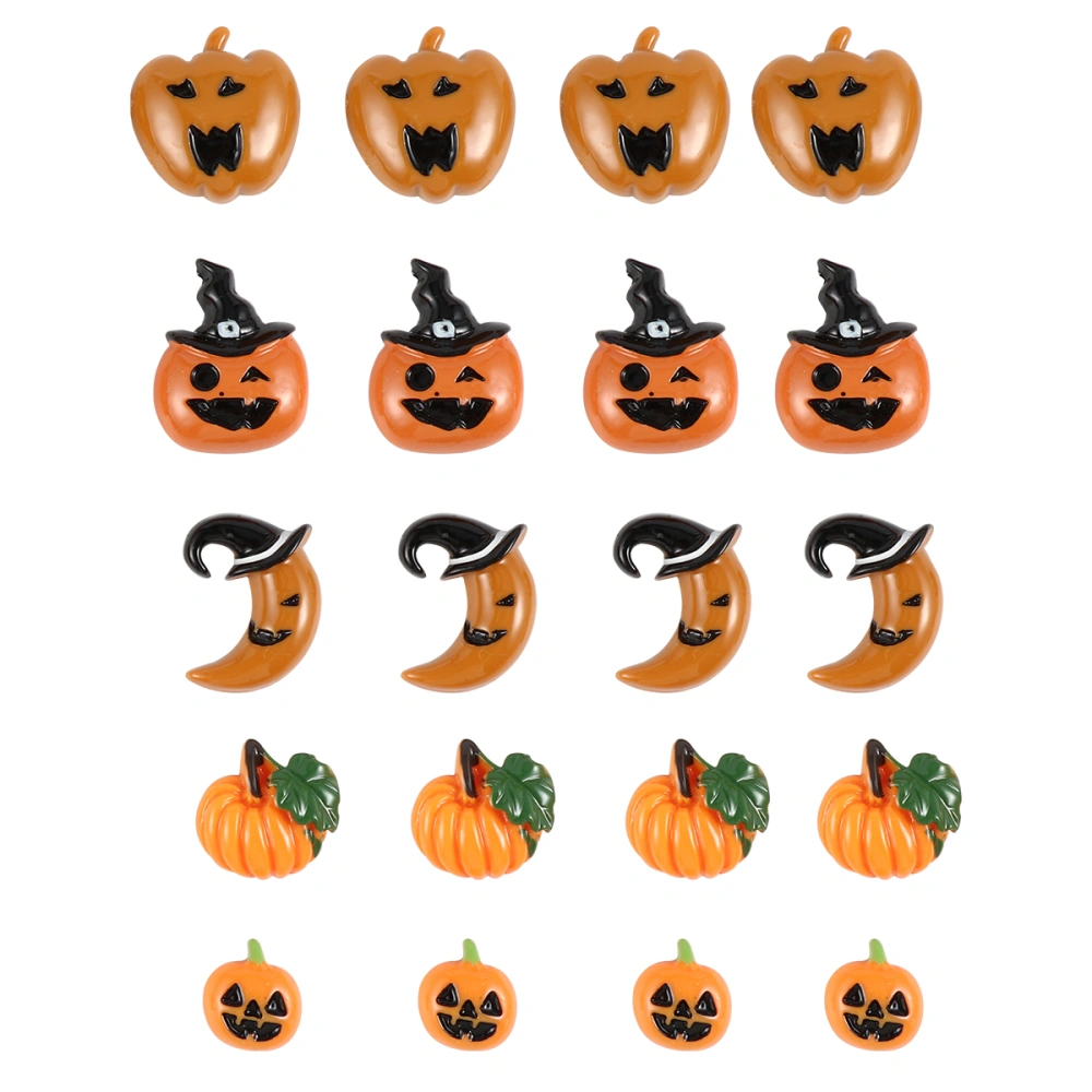 20Pcs Craft Supplies Halloween Pumpkin Pendant DIY Accessories Flatback Beads