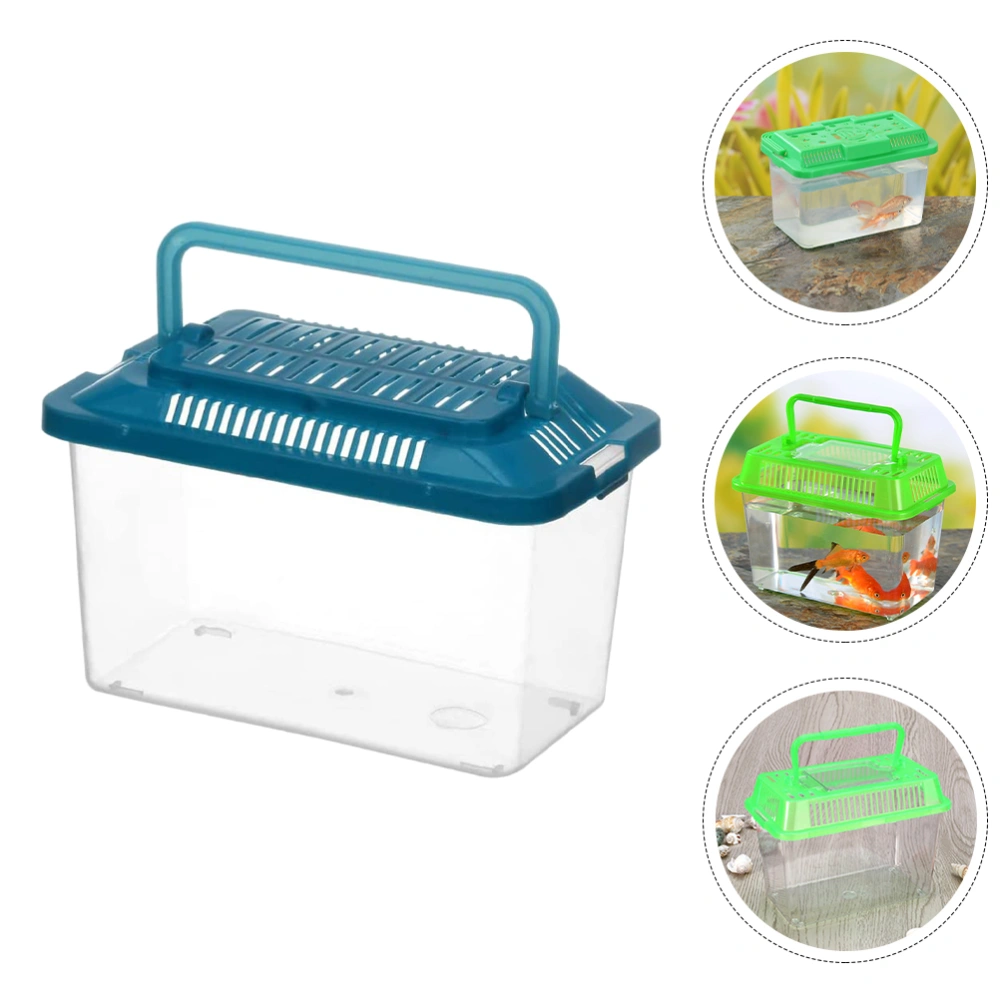 Portable Fish Tank Handheld Aquarium Fish Tank Transparent Turtle Box Pet Hamster Box