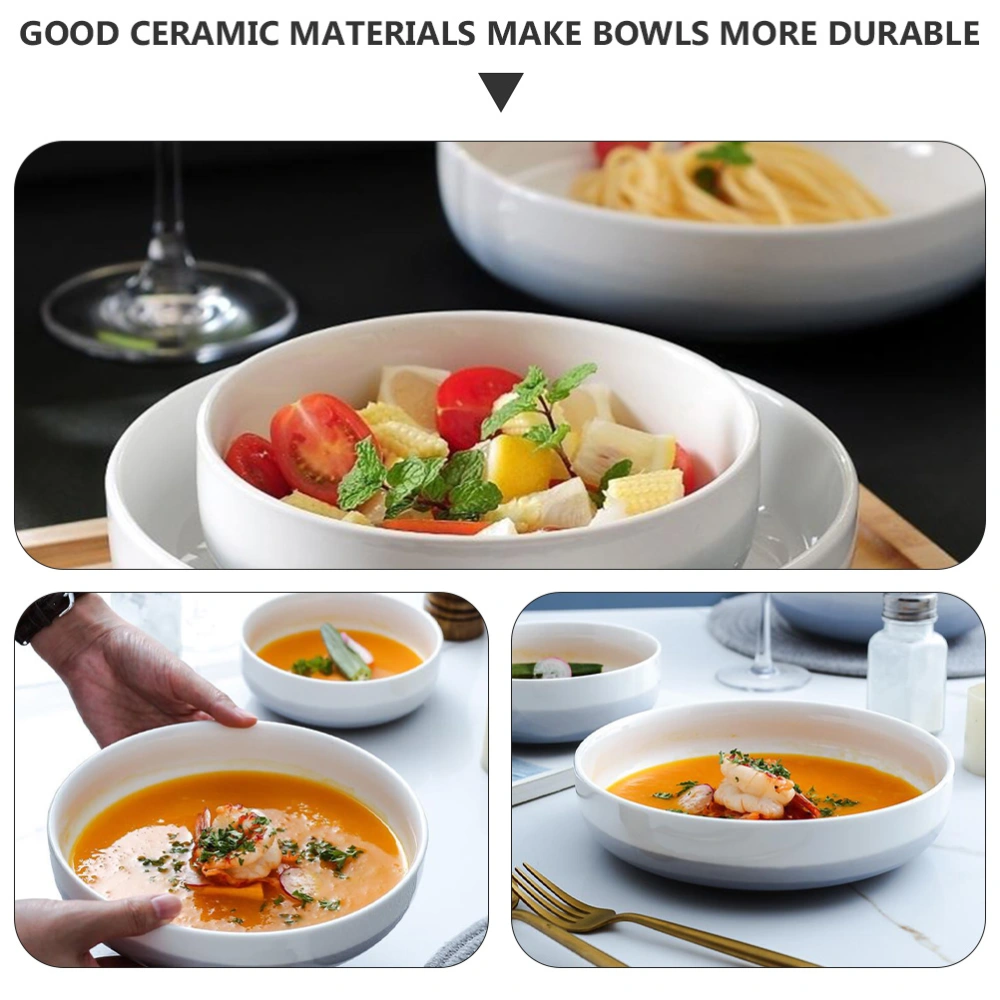 1Pc Ceramic Soup Bowl Salad Bowl Fruit Holder Rice Plate (Assorted Color)