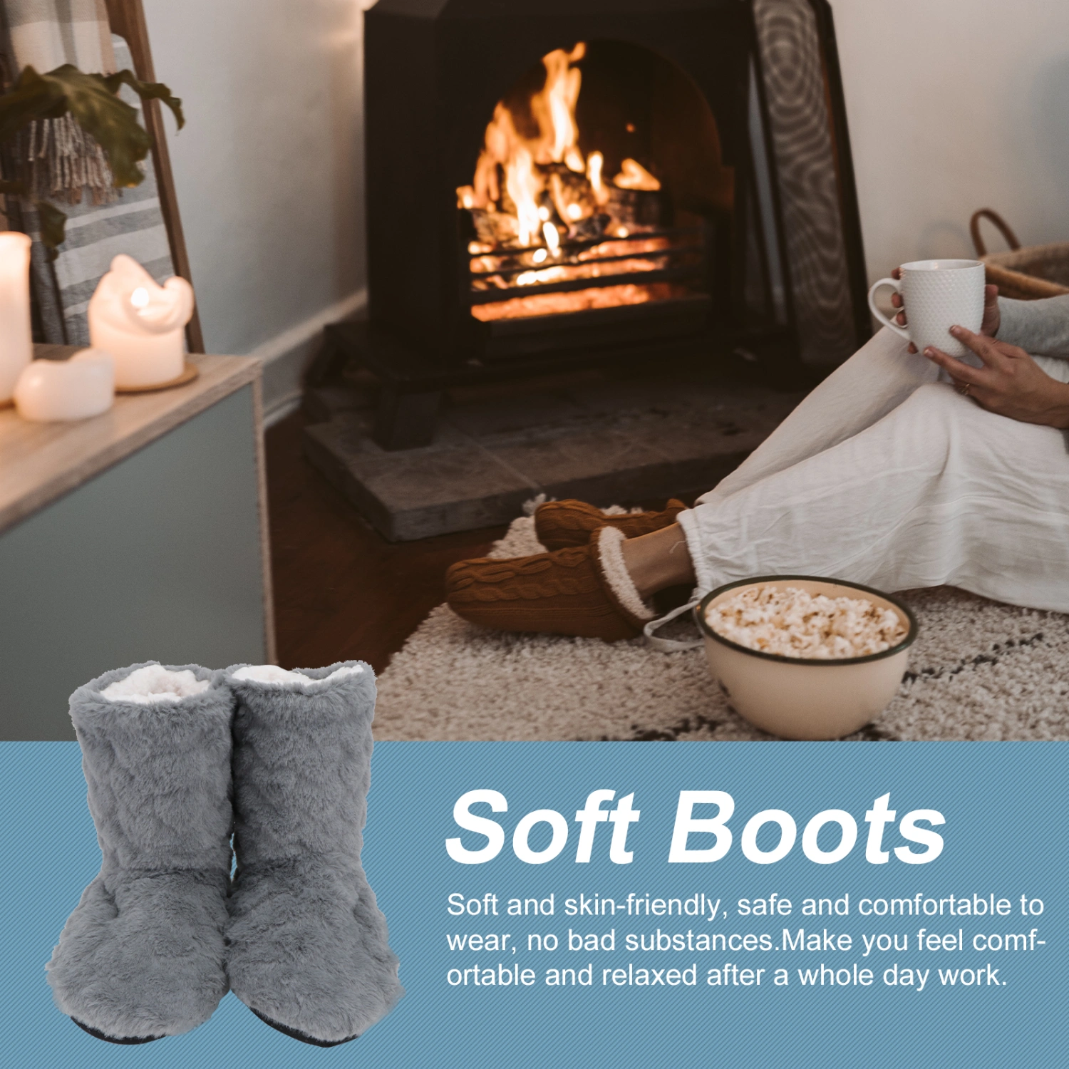 1 Pair High Tube Floor Boots Non-slip Thickening Dancing Floor Boots Warm Boots
