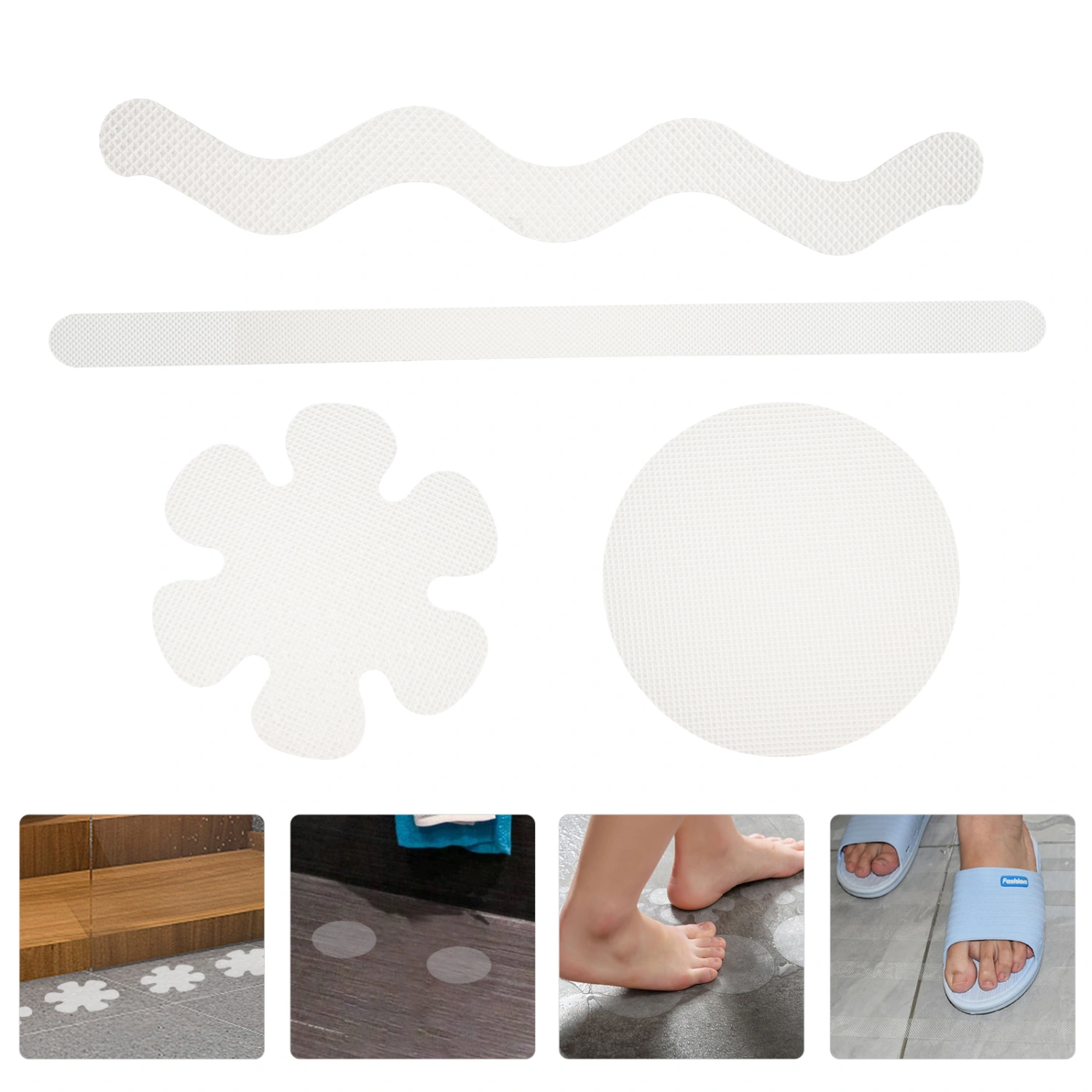 24pcs Bathtub Stickers Stair Non-Slip Adhesive Decals Safety Shower Stickers