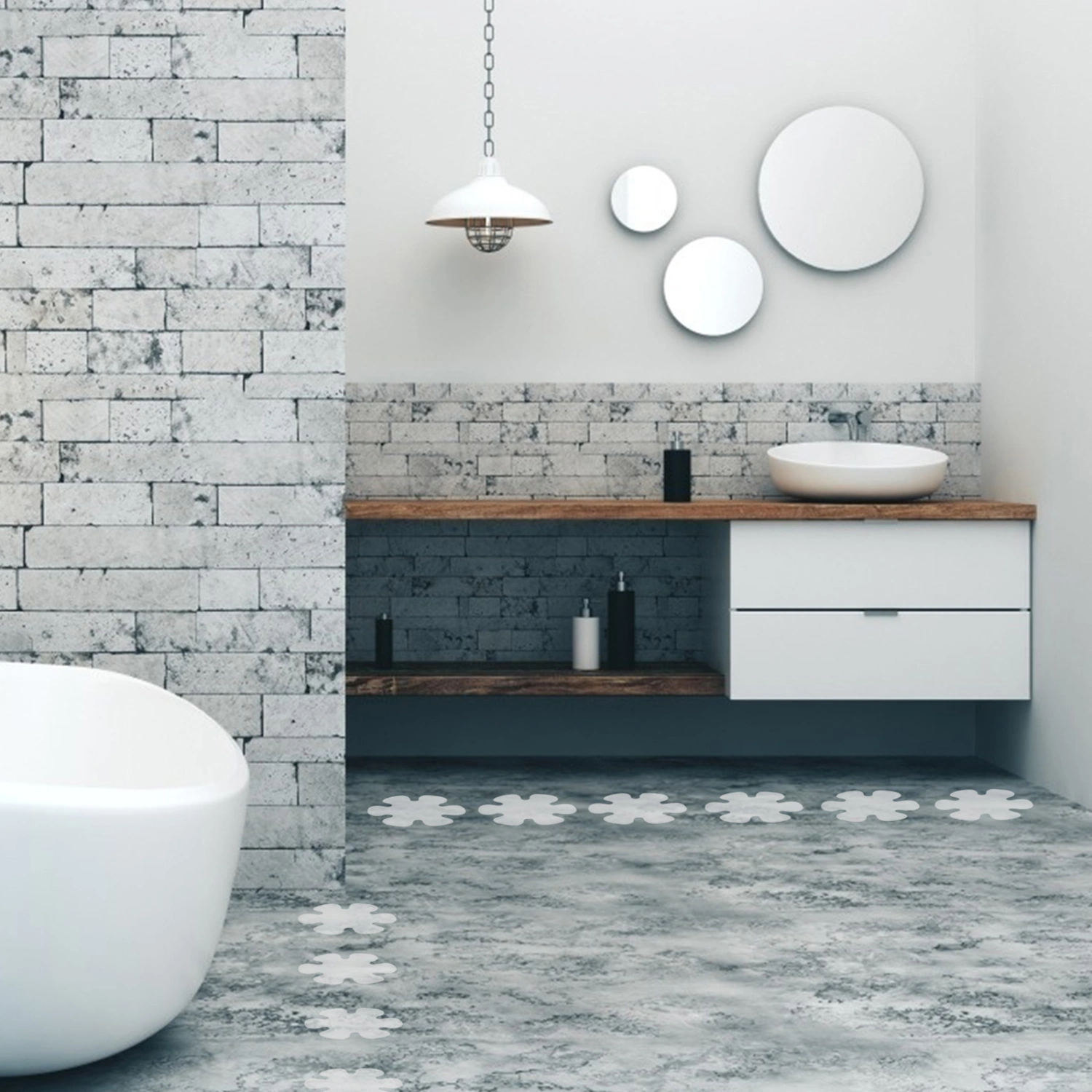 24pcs Bathtub Stickers Stair Non-Slip Adhesive Decals Safety Shower Stickers