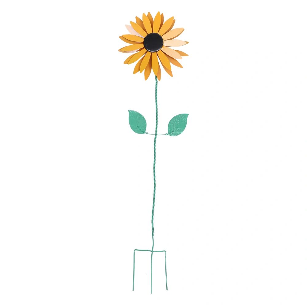 1pc Iron Sunflower Decor Pinwheel Decor Funny Kids Outdoor Windmill Toy