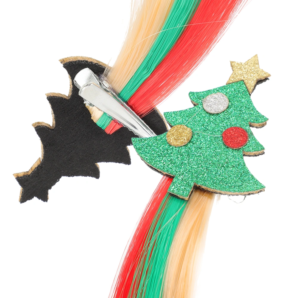 2pcs Kids Hair Extensions Christmas Wig Hair Clips Hair Accessories for Girls