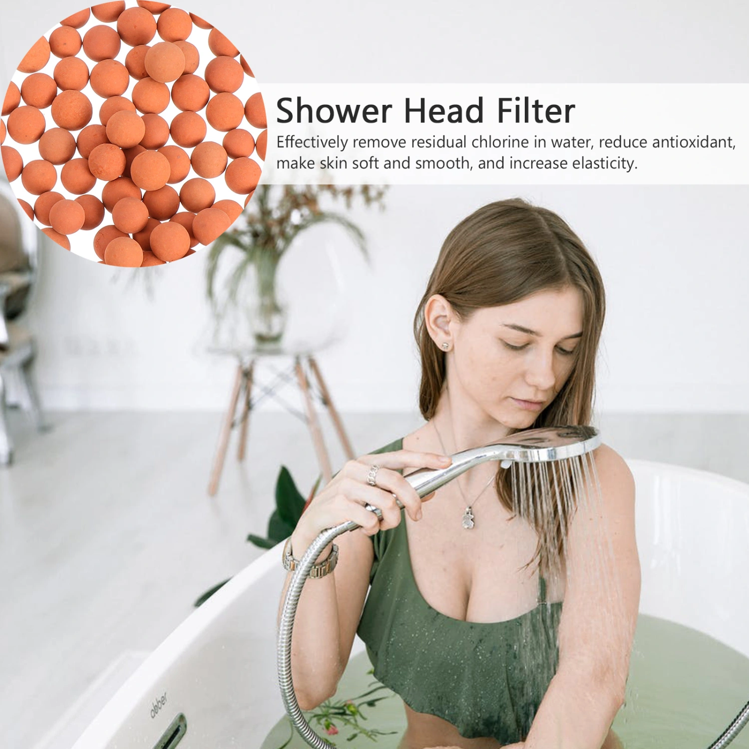 300g Shower Head Refill Hard Water Filter Shower Balls Spa Negative Ions Filters