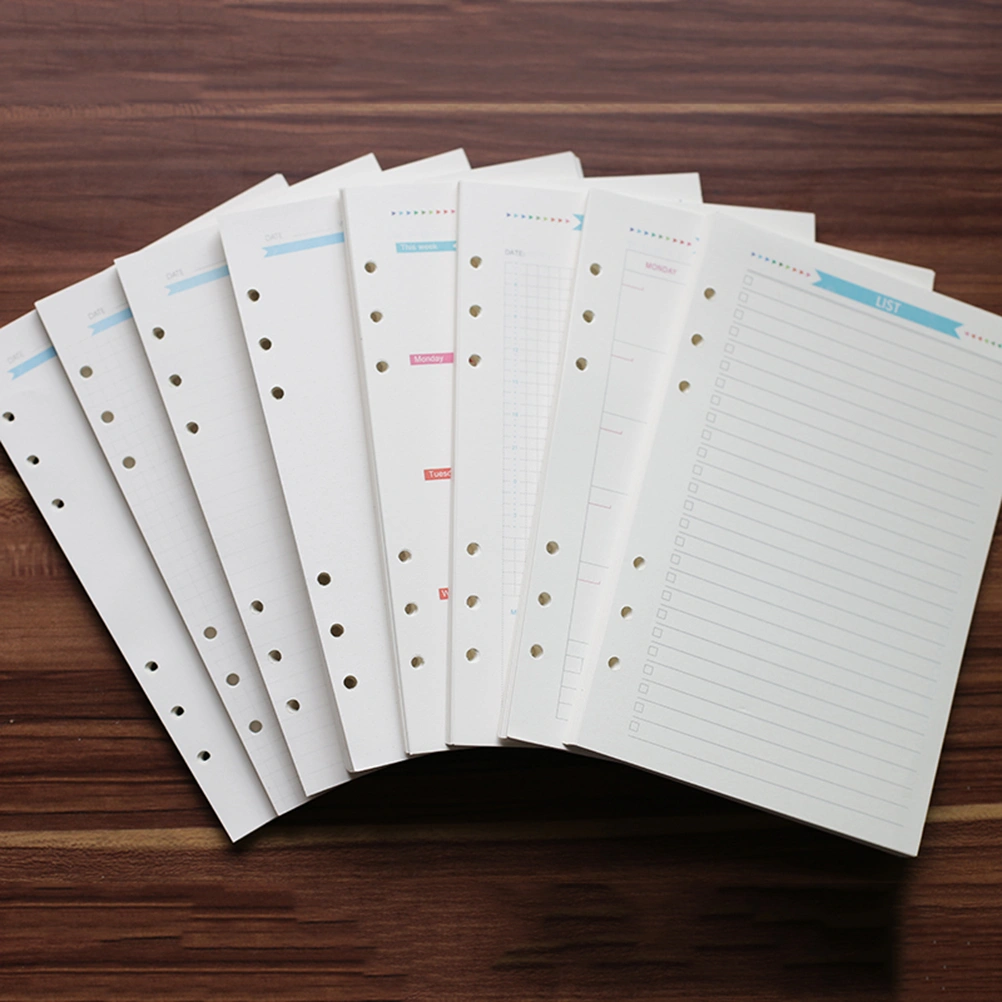 40 Sheets A5 Size 6-Hole Paper Refills For Notebook Planner Journal Dairy