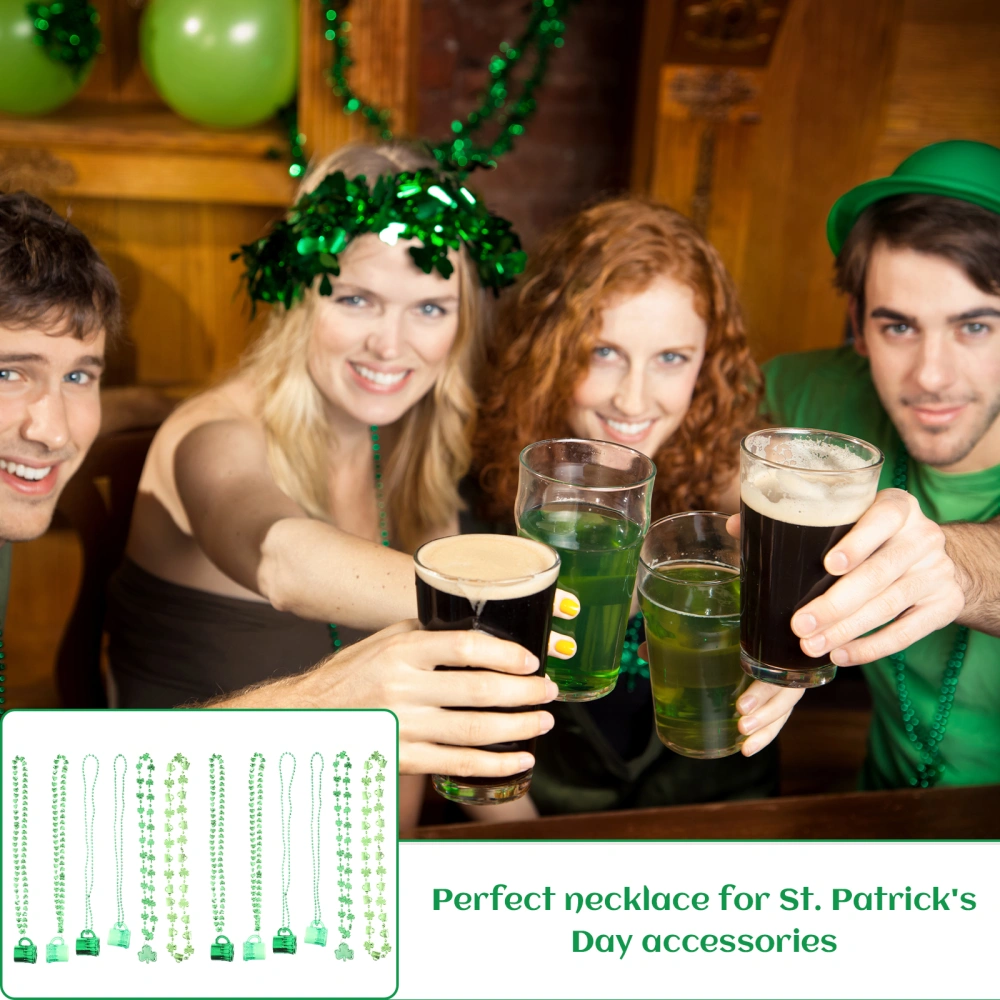 12Pcs St. Patrick's Day Delicate Neck Chain Unique Necklace Party Photo Prop