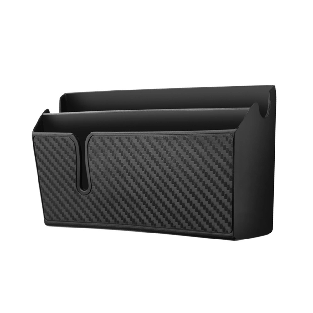 Adhesive Car Storage Box Carbon Fiber Container Organizers Phone Holder for Car - Big Size