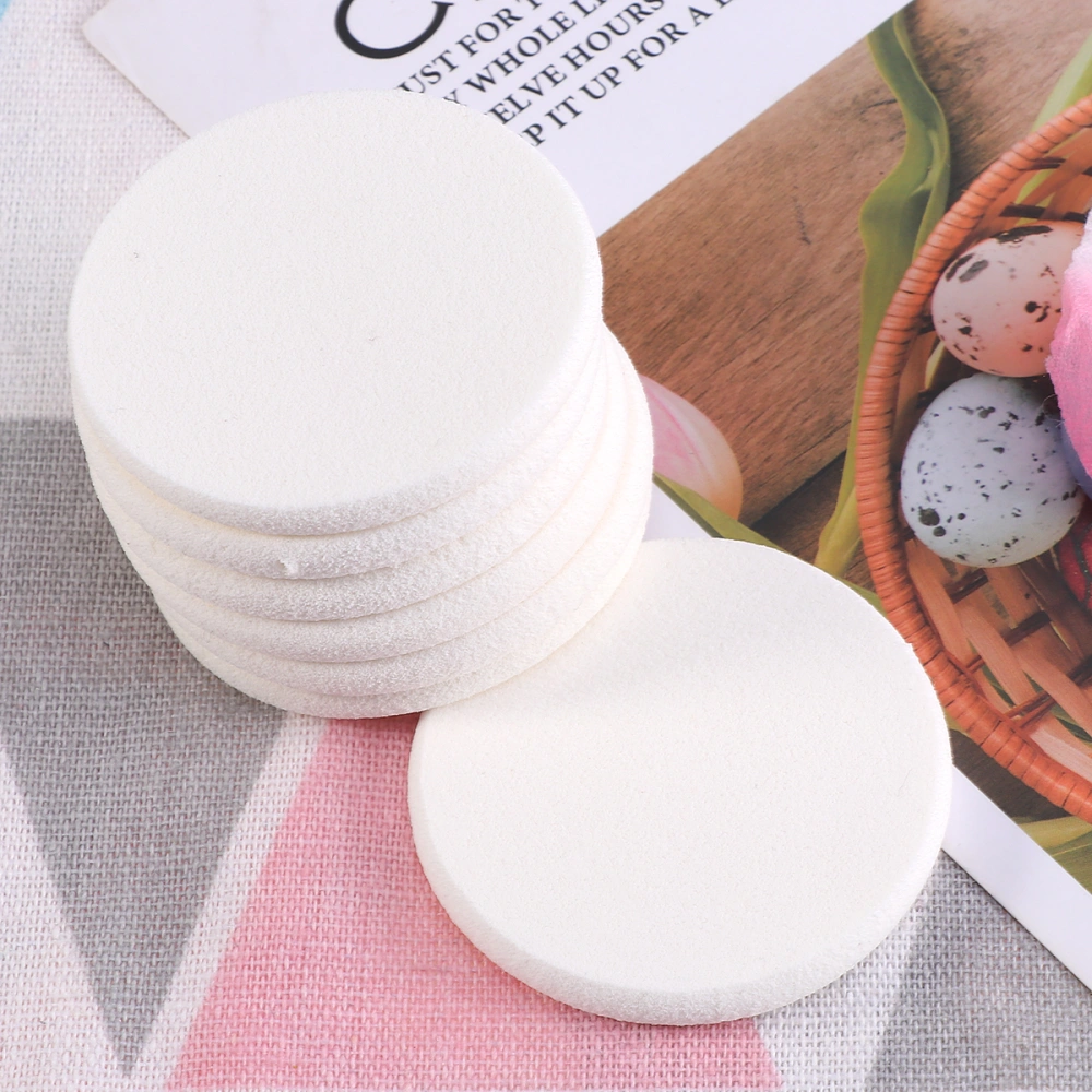 5pcs Round Makeup Blending Powder Puff Cotton Puff Cosmetic Foundation Air Cushion for Women Girls (White)