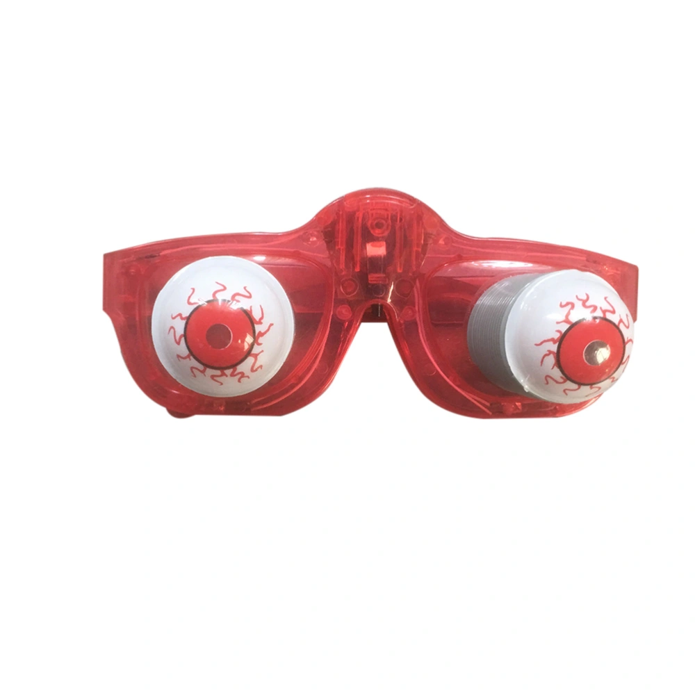 Gag Joke Glasses Disguise LED Drooping Eyes Spring Glasses Eyeball-glasses Toys for Kids (Red)